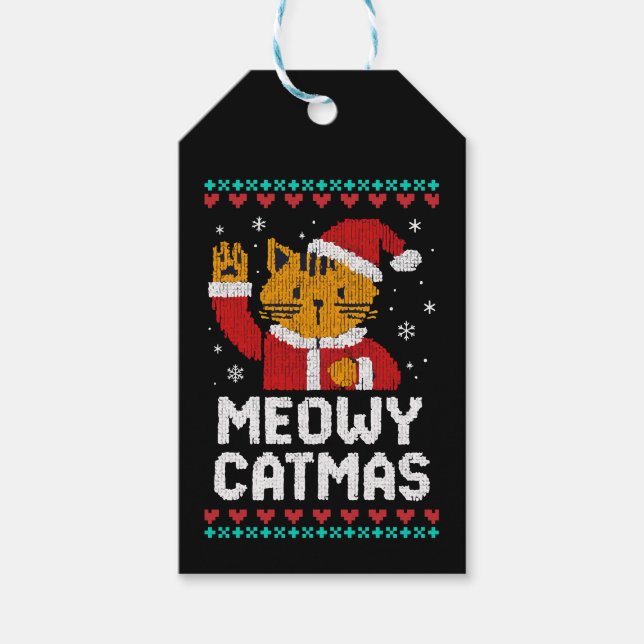 Etiqueta Para Presente Meowy Catmas (Frente)