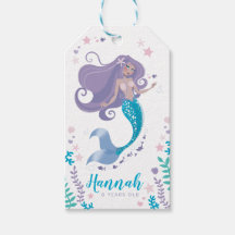 Mermaid Gift Tag Festa de aniversário Girl Favor T
