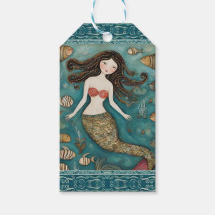 Etiqueta Para Presente Mermaid Watercolor