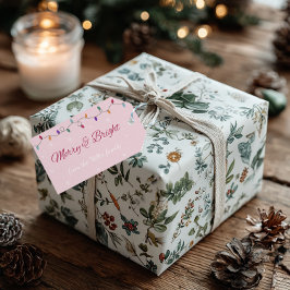 Etiqueta Para Presente Merry & Bright | Etiqueta de Presente de Natal com