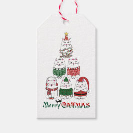Etiqueta Para Presente Merry Catmas Cat Lovers Cute Festive Christmas