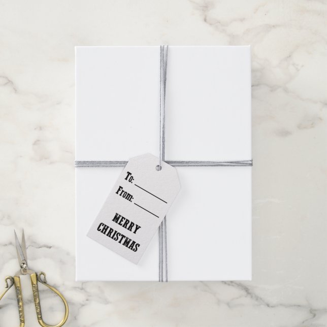 ETIQUETA PARA PRESENTE MERRY CHRISTMAS (Com cordão)