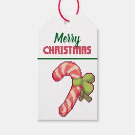 Etiqueta Para Presente Merry Christmas, Christmas candy cane, Pixel Art 