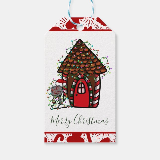 Etiqueta Para Presente Merry Christmas gingerbread House Favor Bag (Frente)