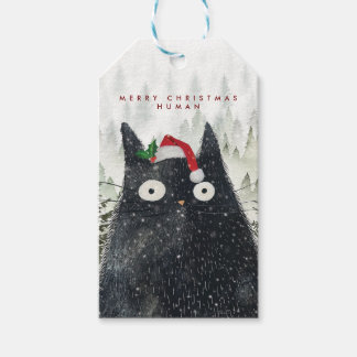 Etiqueta Para Presente Merry Christmas human cat gift tags
