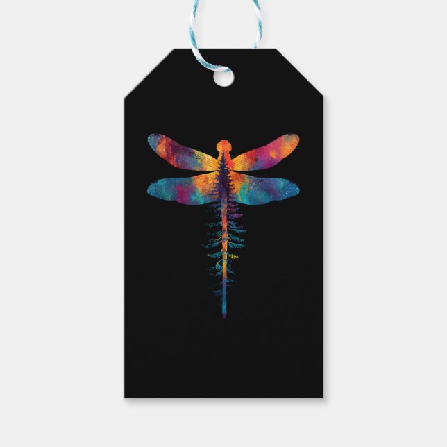 Etiqueta Para Presente Merry Christmas insect Lover Xmas Dragonfly Christ (Frente)