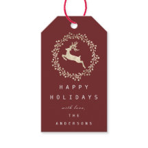 Merry Christmas Reindeer Champaigne Dourada Burgun