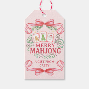 Etiqueta Para Presente Merry Mahjong Natal