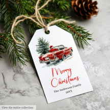 Merry Papai Noel Tag Rustico Personalizável Nome E