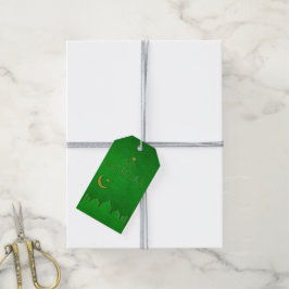 Etiqueta Para Presente Mesquita Dourada Verde Eid Mubarak