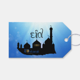Etiqueta Para Presente Mesquita Eid Mubarak com Tipografia