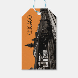 Etiqueta Para Presente Metrô de Chicago L 1950 Watercolor Sepia