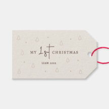Meu 1º Natal Nome do Bebê | Etiqueta de Presente d