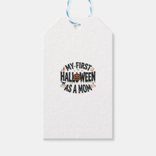 Etiqueta Para Presente Meu Primeiro Halloween como uma Mamãe Desenho Vint