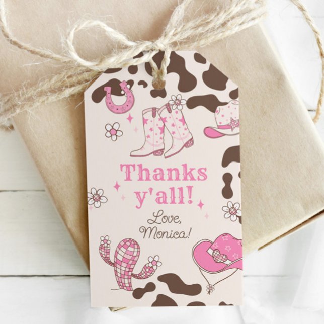 Etiqueta Para Presente Meu Primeiro Obrigado Rodeo Cowgirl (Criador carregado)