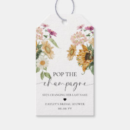 Etiqueta Para Presente Mews Sunflower Pop the Champagne Chá de Noiva