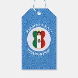 Etiqueta Para Presente Mexican Angel Hanukkah Flag Personalized