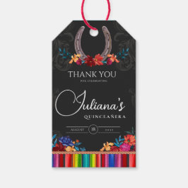 Etiqueta Para Presente Mexicano Fiesta Colorful Floral Charro Quinceanera