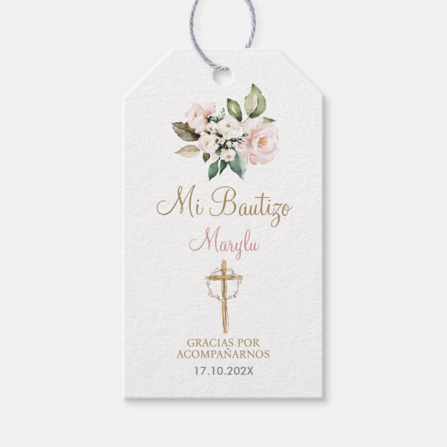 Etiqueta Para Presente Mi Bautizo Obrigado (Frente)