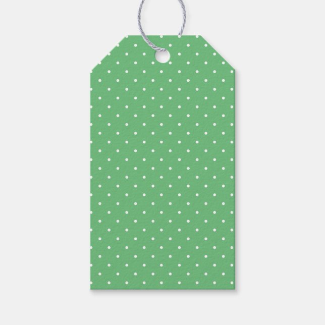 Etiqueta Para Presente Micro Bolinha Branco - Verde Verão (Frente)