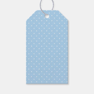 Etiqueta Para Presente Micro Bolinhas Branco - Azul Bebê