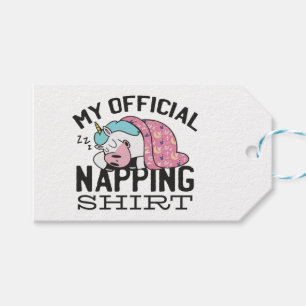 Etiqueta Para Presente Minha camisa de dormir - Preguiçoso Unicórnio do