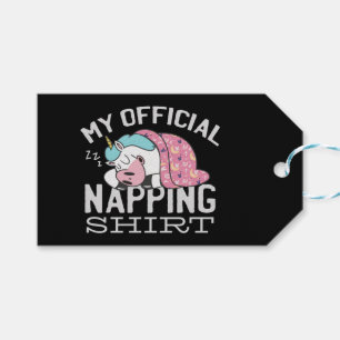 Etiqueta Para Presente Minha camisa de dormir - Preguiçoso Unicórnio do