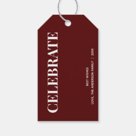 Etiqueta Para Presente Minimal CELEBRATE | Deep Red Holiday