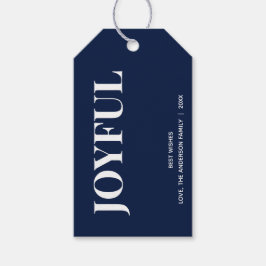 Etiqueta Para Presente Minimal JOYFUL | Azul Marinho de Férias