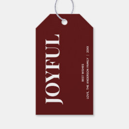 Etiqueta Para Presente Minimal JOYFUL | Férias Vermelho Intenso