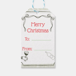 Etiqueta Para Presente Minimal Merry Christmas Wine Gift Tag
