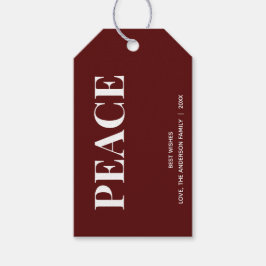 Etiqueta Para Presente Minimal PAZ | Férias Vermelho Intenso