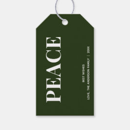 Etiqueta Para Presente Minimal PEACE | Forest Green Holiday
