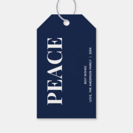 Etiqueta Para Presente Minimal PEACE | Navy Blue Holiday