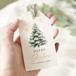 Etiqueta Para Presente Minimal Pine Tree Christmas Card