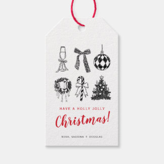 Etiqueta Para Presente Minimalist Christmas Calligraphy Gift Tag