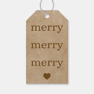 Etiqueta Para Presente Minimalista Feliz Feliz Natal Kraft Rústico