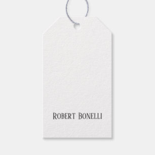 Etiqueta Para Presente Minimalista Preto e Branco Simples Moderno