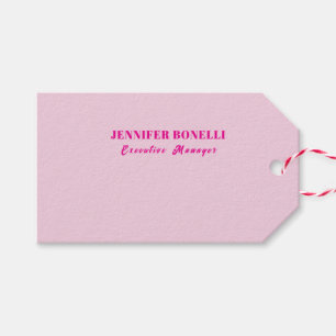 Etiqueta Para Presente Minimalista rosa tendência personalizado nome pers