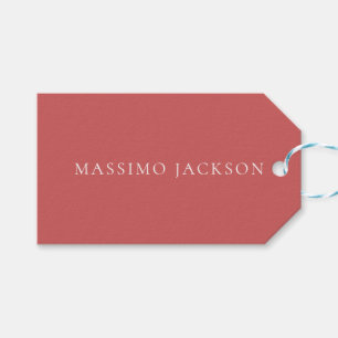 Etiqueta Para Presente Minimalista Vermelho Indiano Olhar Estético Modern
