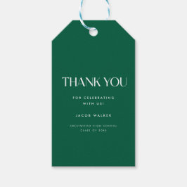 Etiqueta Para Presente Minimalistic Dark Green Graduation Party Thank You