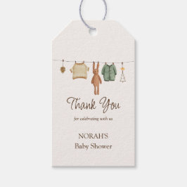 Etiqueta Para Presente Mínimo Boho Boy Roupas Obrigado Chá de fraldas