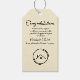 Etiqueta Para Presente Mínimo de Imóveis Brancos