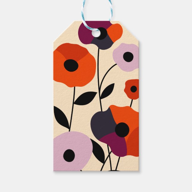 Etiqueta Para Presente Mínimo de Poppy Bloom (Frente)