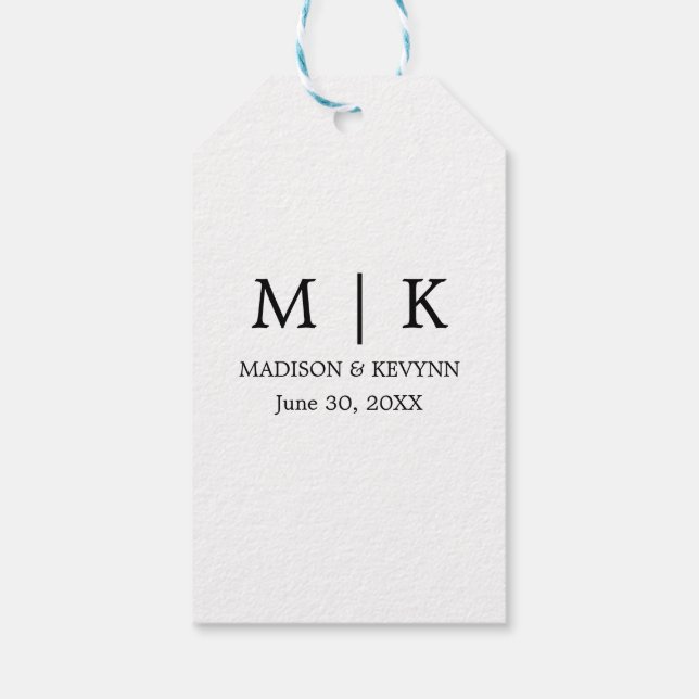 Etiqueta Para Presente Mínimo e Chic | Casamento preto e branco (Verso)