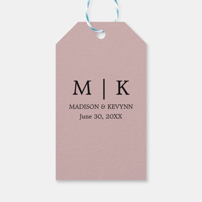 Etiqueta Para Presente Mínimo e Chic | Casamento preto e rosa (Verso)