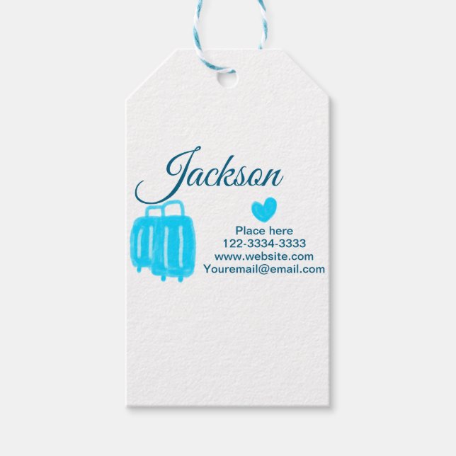 Etiqueta Para Presente Mínimo simples adicione seu nome texto localidade  (Frente)