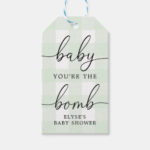 Etiqueta Para Presente Mint Green Gingham Bath Bomb Tag Favor