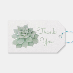 Etiqueta Para Presente Mint Green Succulent Cactus Obrigado Casamento
