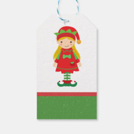 Etiqueta Para Presente Misses Elf e Candy Canes Gift Bag